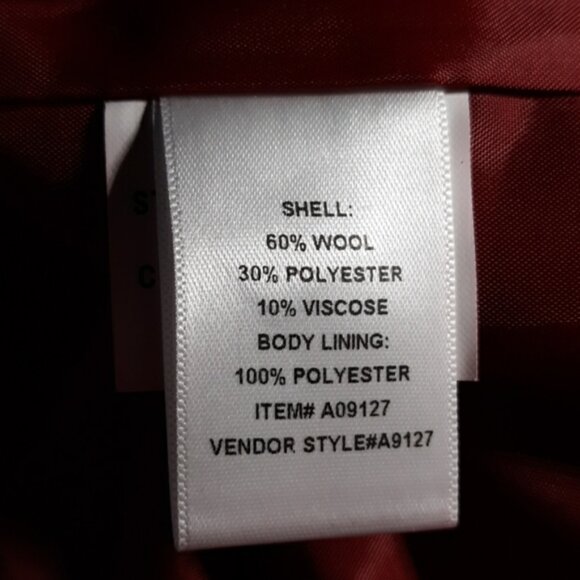 Appleseeds red 60% wool trenchcoat medium office - Picture 3 of 3